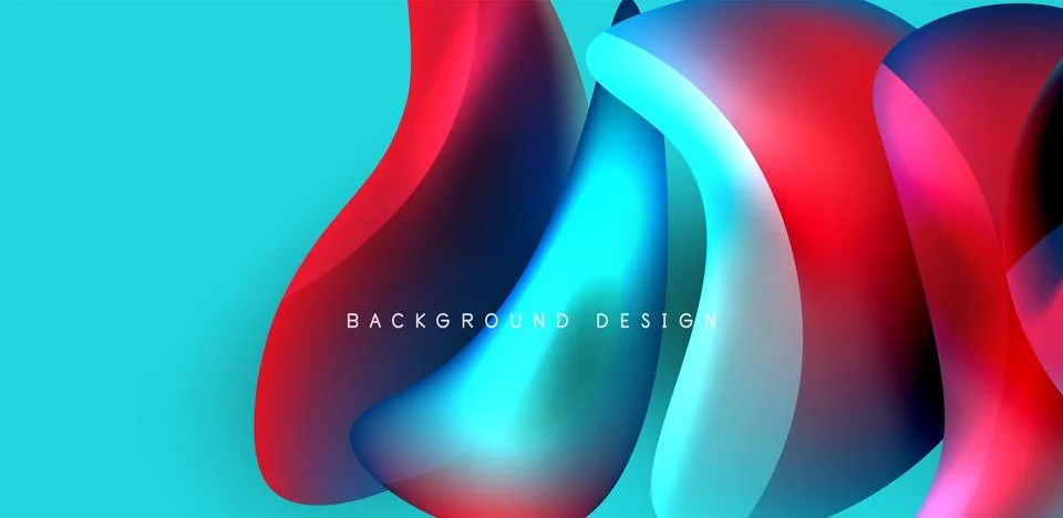Fluid color liquid 3d elements abstract background Stock Illustration