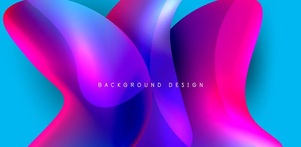 Fluid color liquid 3d elements abstract background Stock Illustration