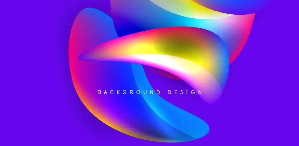Fluid color liquid 3d elements abstract background Stock Illustration