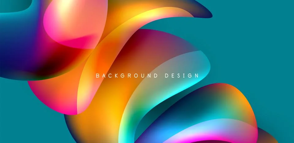 Fluid color liquid 3d elements abstract background Stock Illustration