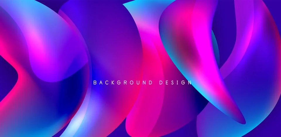 Fluid color liquid 3d elements abstract background Stock Illustration