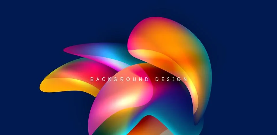 Fluid color liquid 3d elements abstract background Stock Illustration