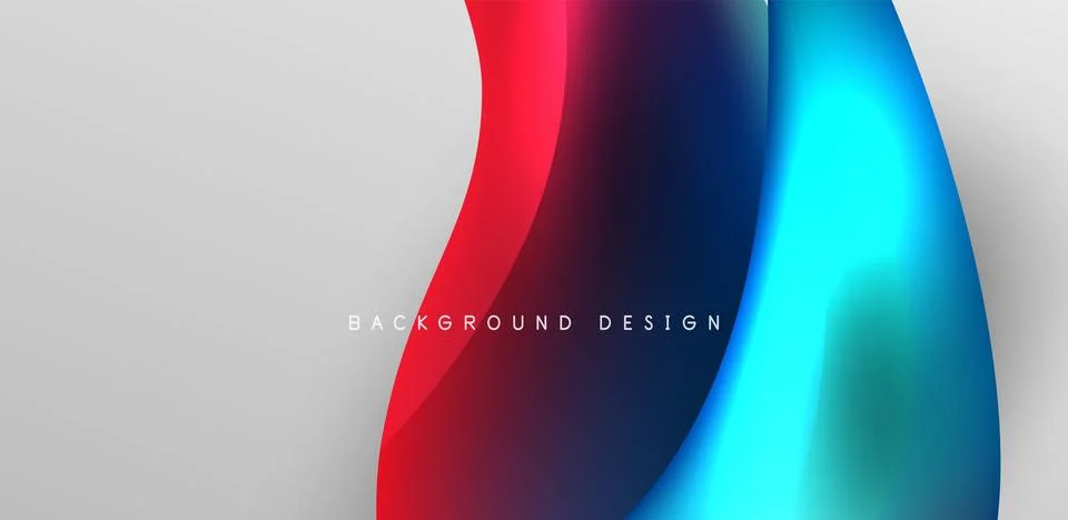 Fluid color liquid 3d elements abstract background Stock Illustration