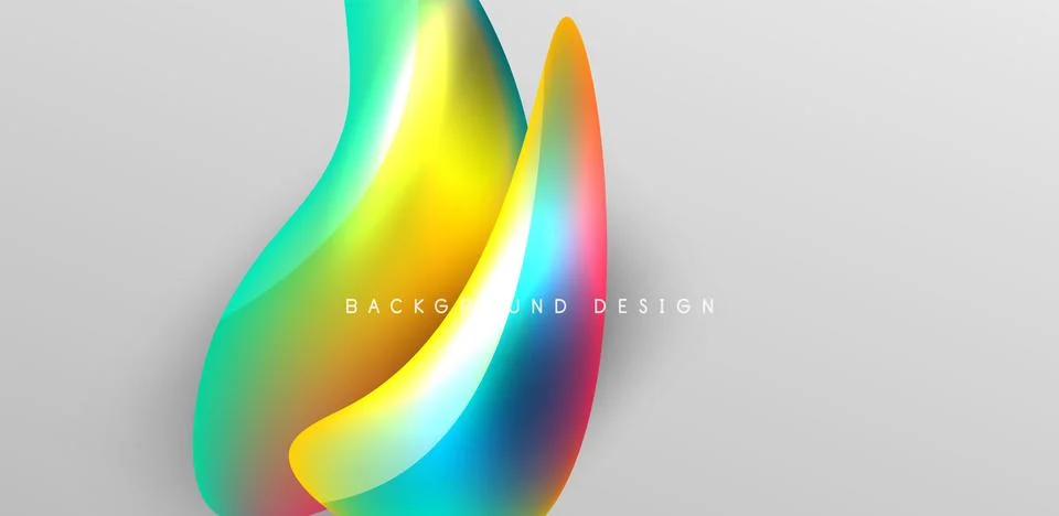 Fluid color liquid 3d elements abstract background Stock Illustration