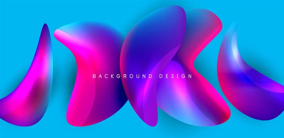 Fluid color liquid 3d elements abstract background Stock Illustration