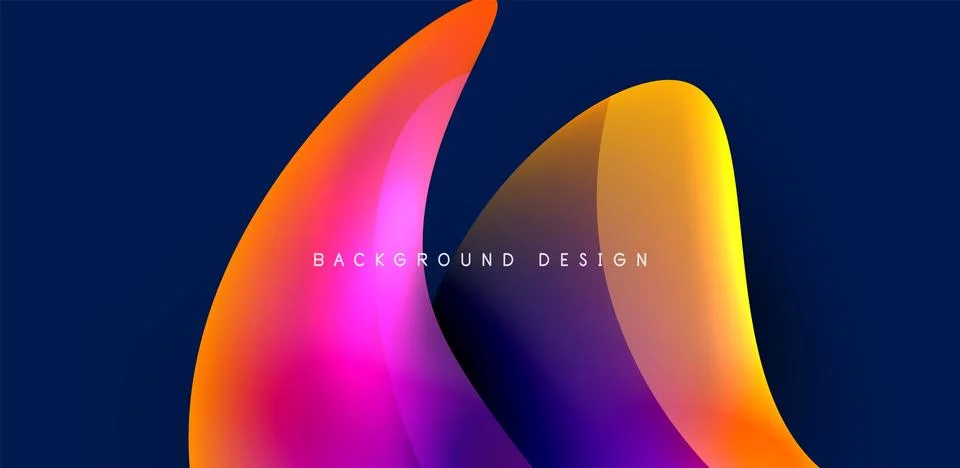 Fluid color liquid 3d elements abstract background Stock Illustration