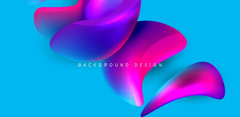 Fluid color liquid 3d elements abstract background Illustrazione stock