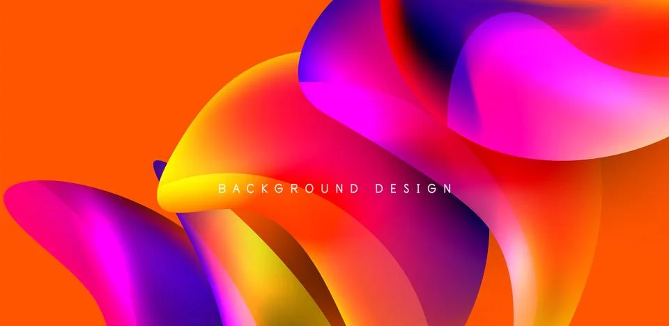 Fluid color liquid 3d elements abstract background 스톡 일러스트