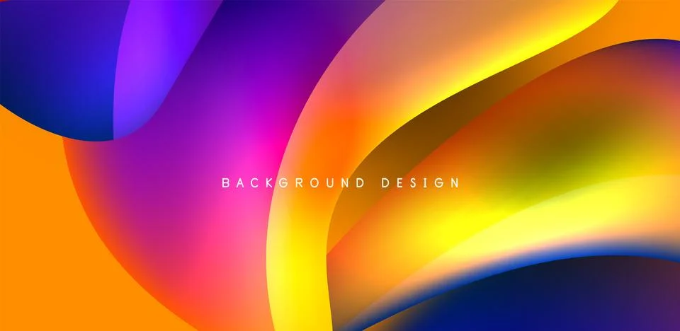 Fluid color liquid 3d elements abstract background Illustrazione stock