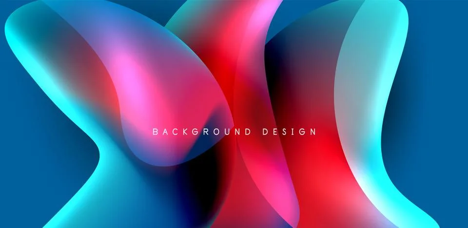 Fluid color liquid 3d elements abstract background Stock Illustration