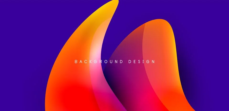 Fluid color liquid 3d elements abstract background Stock Illustration