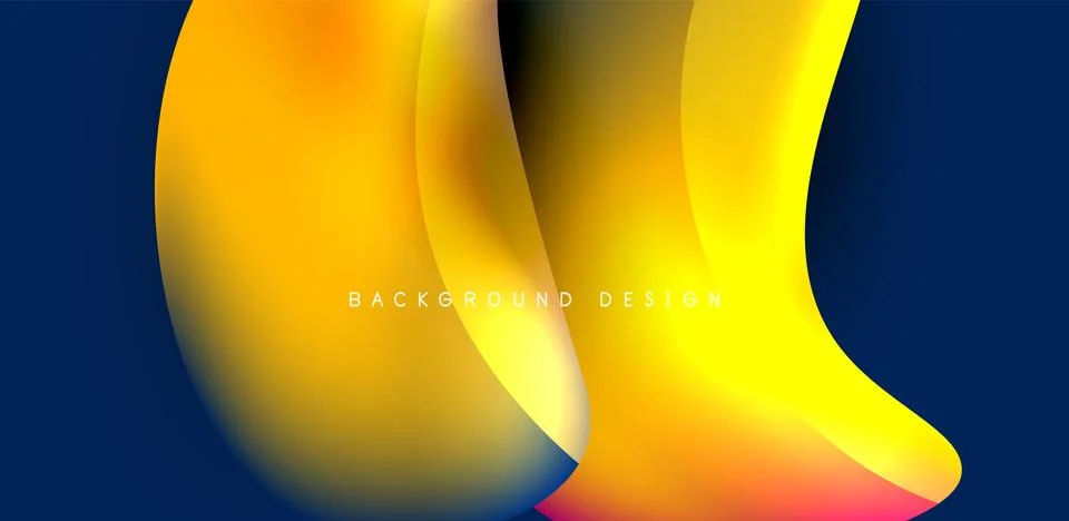 Fluid color liquid 3d elements abstract background Stock Illustration