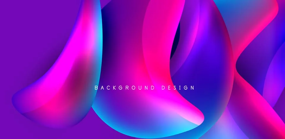 Fluid color liquid 3d elements abstract background Stock Illustration