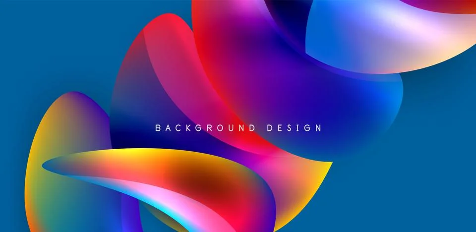 Fluid color liquid 3d elements abstract background Stock Illustration