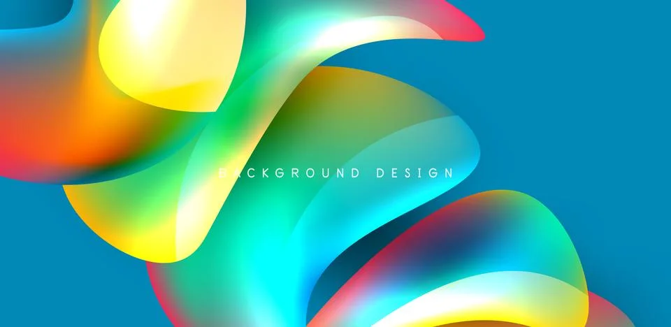 Fluid color liquid 3d elements abstract background Stock Illustration