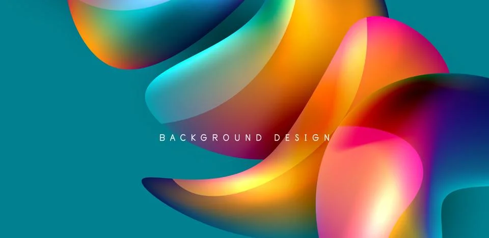 Fluid color liquid 3d elements abstract background Stock Illustration