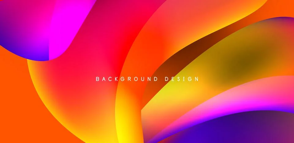 Fluid color liquid 3d elements abstract background Stock Illustration