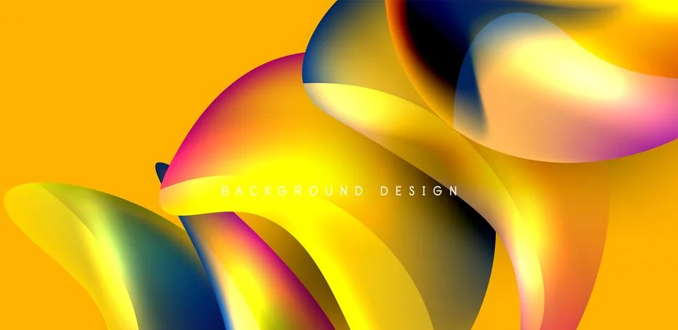 Fluid color liquid 3d elements abstract background イラスト素材