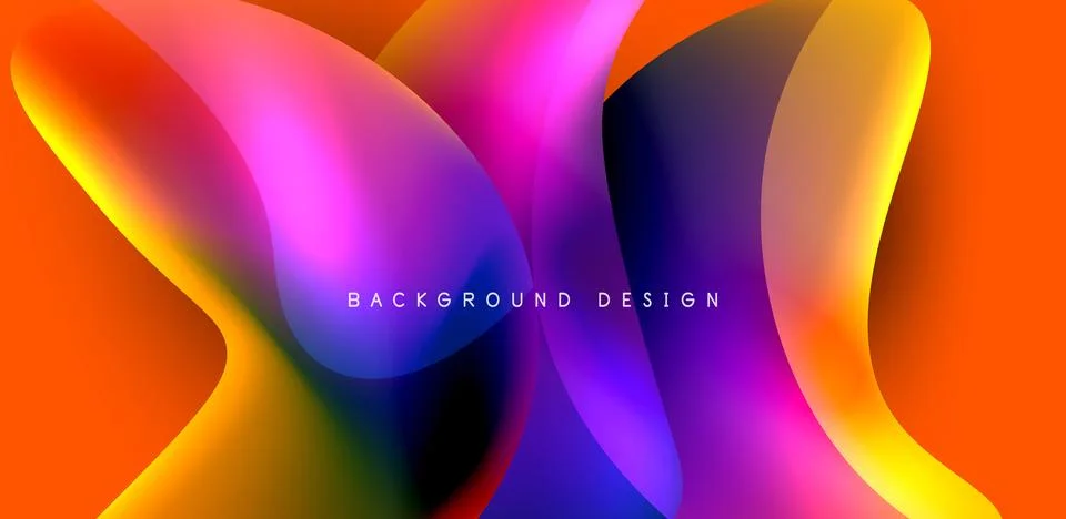 Fluid color liquid 3d elements abstract background Illustrazione stock