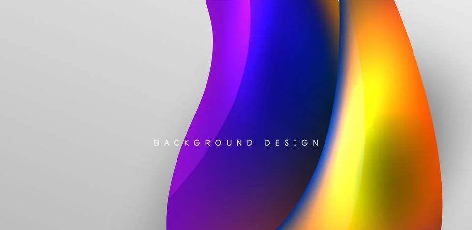 Fluid color liquid 3d elements abstract background Stock Illustration