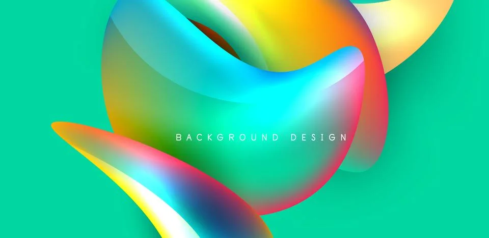 Fluid color liquid 3d elements abstract background Illustrazione stock