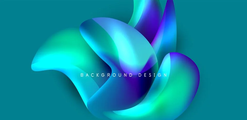 Fluid color liquid 3d elements abstract background 스톡 일러스트
