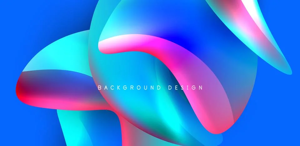 Fluid color liquid 3d elements abstract background Stock Illustration