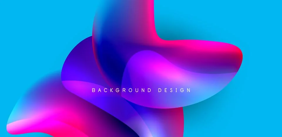 Fluid color liquid 3d elements abstract background Illustrazione stock