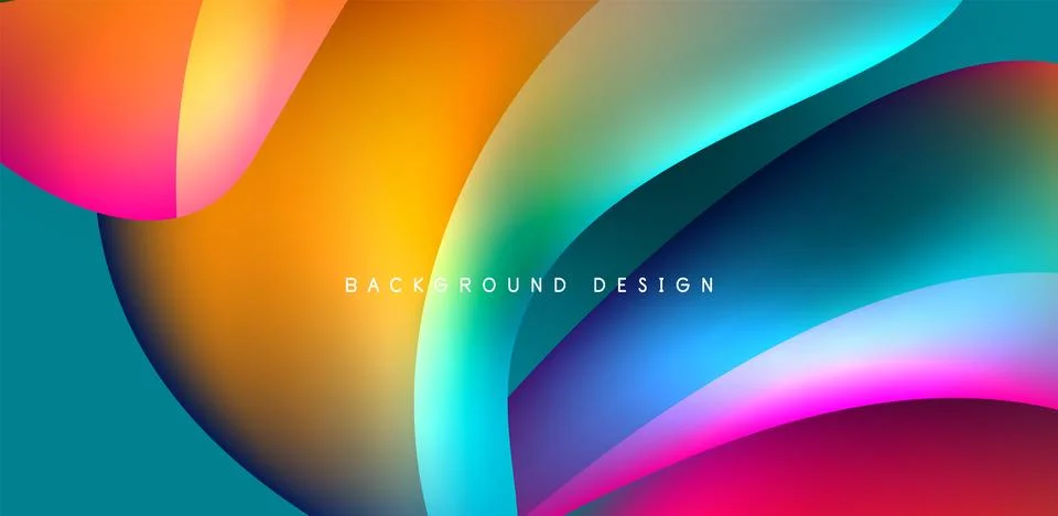 Fluid color liquid 3d elements abstract background Illustrazione stock