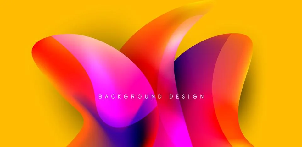 Fluid color liquid 3d elements abstract background Stock Illustration