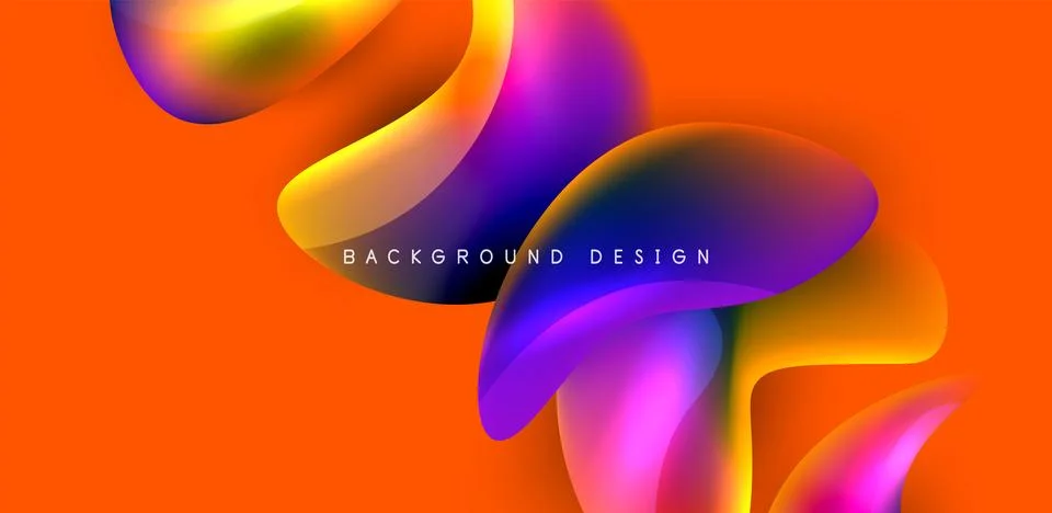 Fluid color liquid 3d elements abstract background Stock Illustration