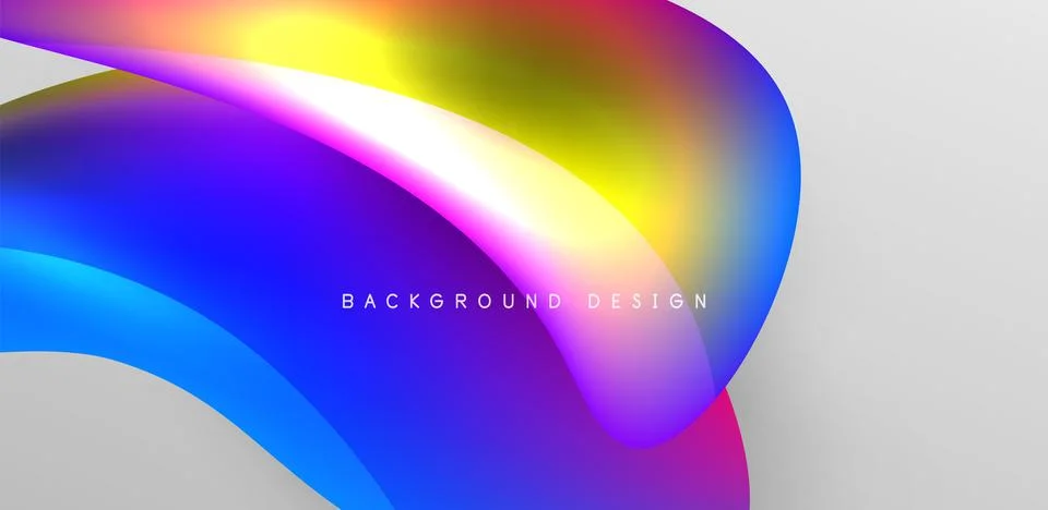 Fluid color liquid 3d elements abstract background Stock Illustration