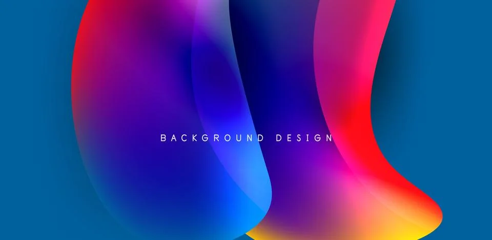 Fluid color liquid 3d elements abstract background Stock Illustration
