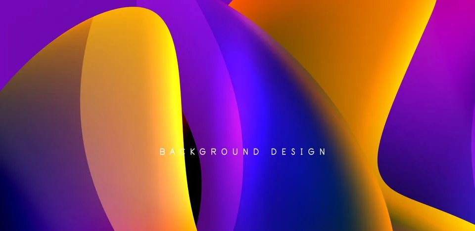 Fluid color liquid 3d elements abstract background Illustrazione stock