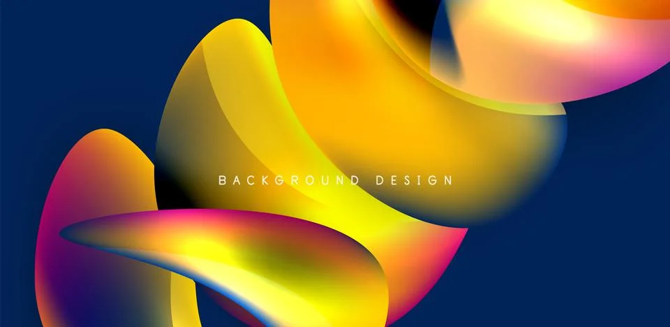 Fluid color liquid 3d elements abstract background Stock Illustration