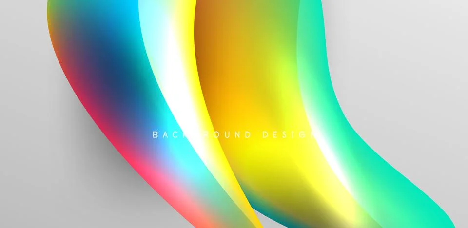 Fluid color liquid 3d elements abstract background Stock Illustration