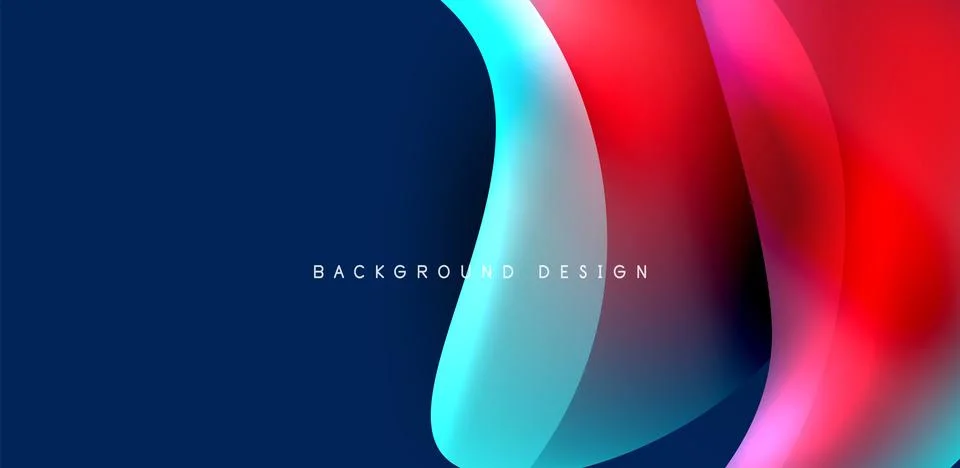 Fluid color liquid 3d elements abstract background Stock Illustration