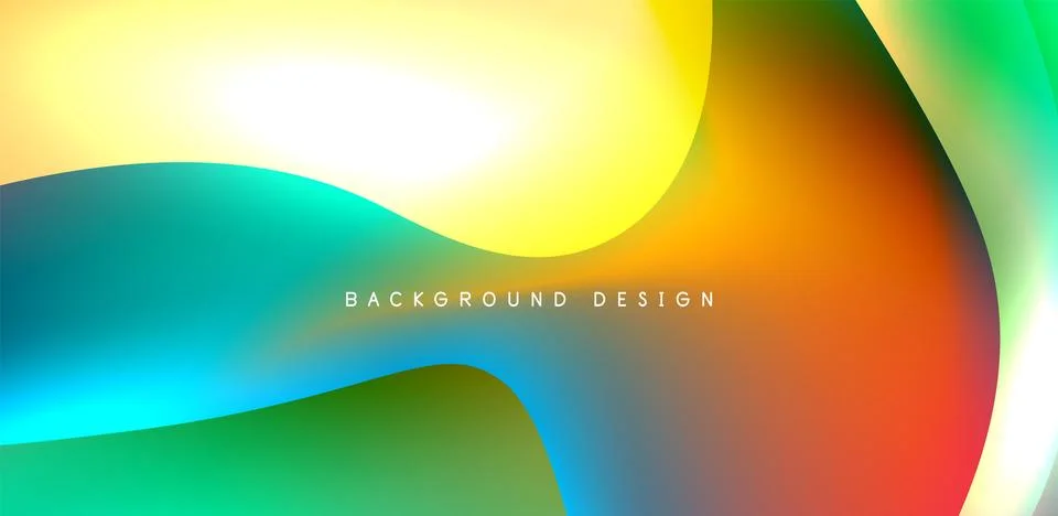 Fluid color liquid 3d elements abstract background Stock Illustration