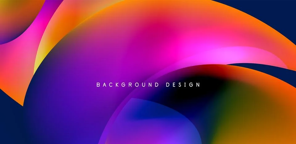 Fluid color liquid 3d elements abstract background Stock Illustration