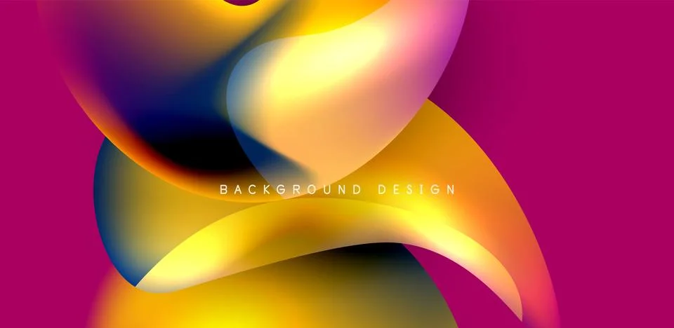 Fluid color liquid 3d elements abstract background Stock Illustration