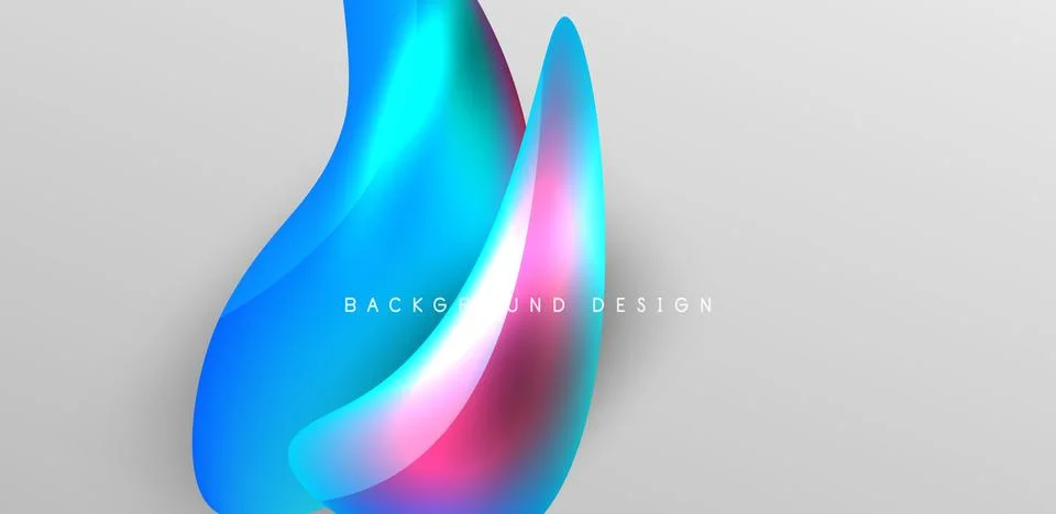 Fluid color liquid 3d elements abstract background Illustrazione stock