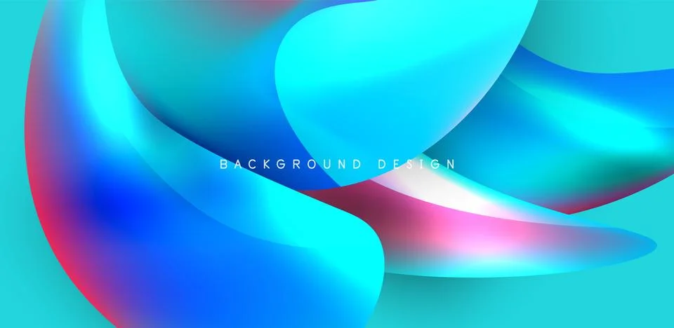 Fluid color liquid 3d elements abstract background Stock Illustration