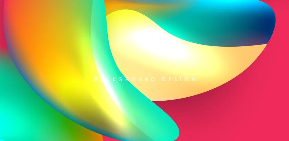 Fluid color liquid 3d elements abstract background Stock Illustration