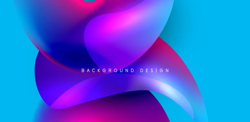 Fluid color liquid 3d elements abstract background Stock Illustration
