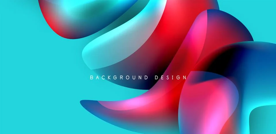 Fluid color liquid 3d elements abstract background Illustrazione stock