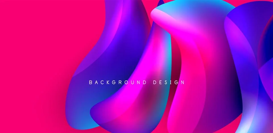 Fluid color liquid 3d elements abstract background Stock Illustration