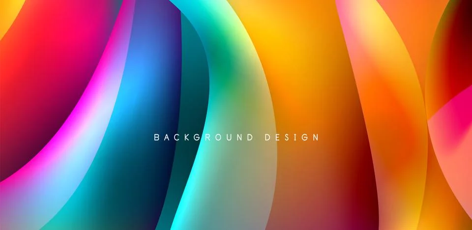 Fluid color liquid 3d elements abstract background Stock Illustration