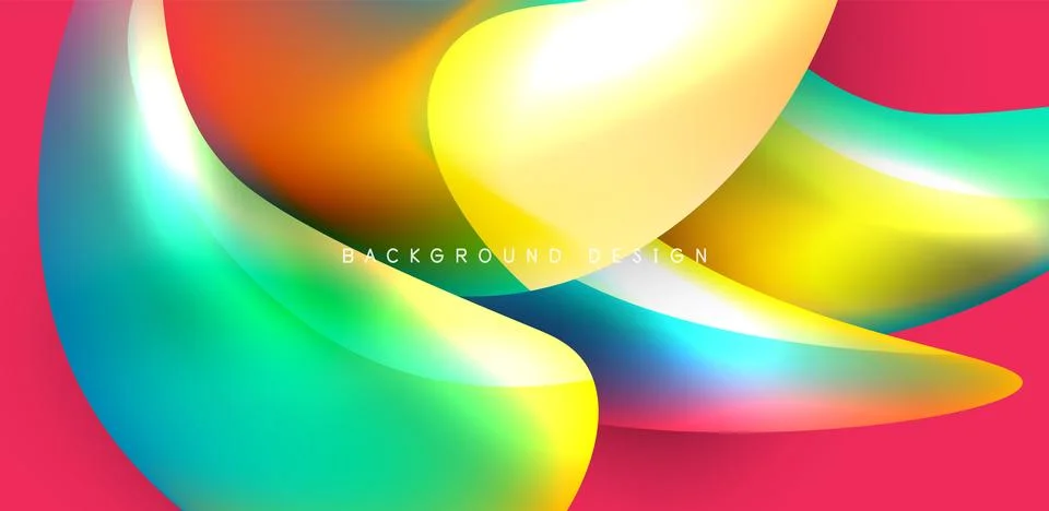Fluid color liquid 3d elements abstract background Stock Illustration