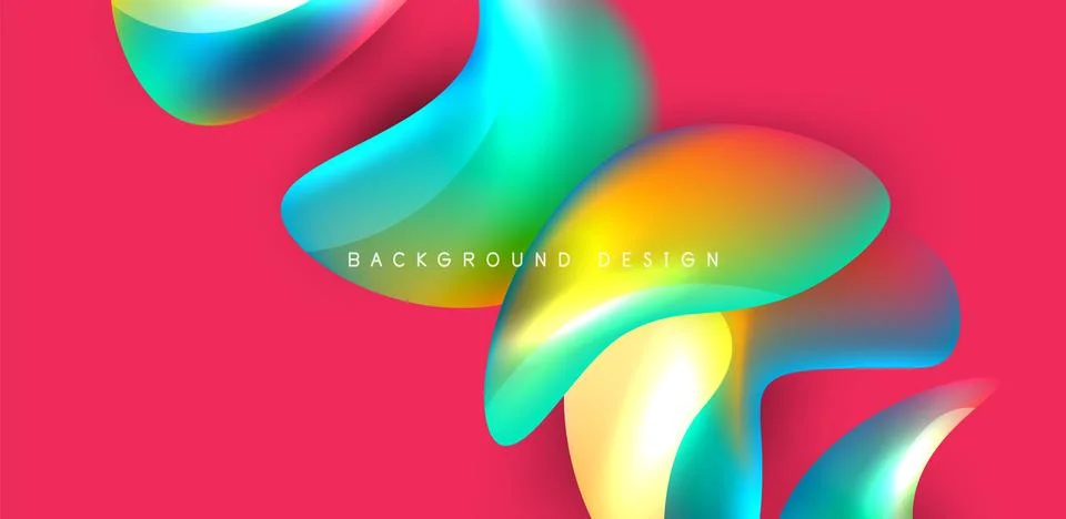 Fluid color liquid 3d elements abstract background イラスト素材