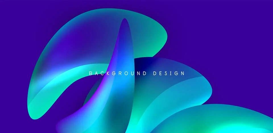 Fluid color liquid 3d elements abstract background Stock Illustration